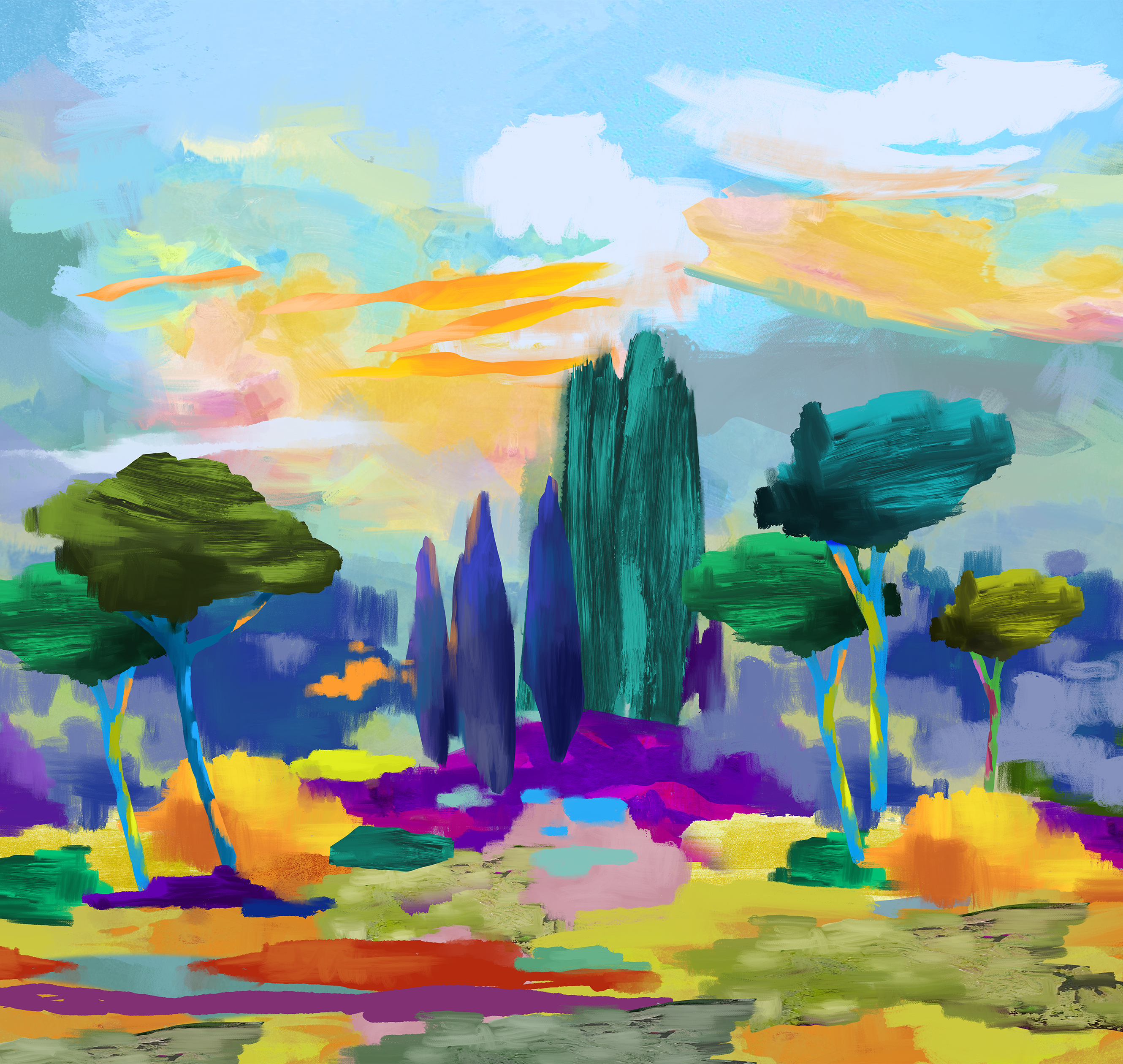 Панно Loymina Пейзаж 2 Средиземноморье ART15 007 3×4
